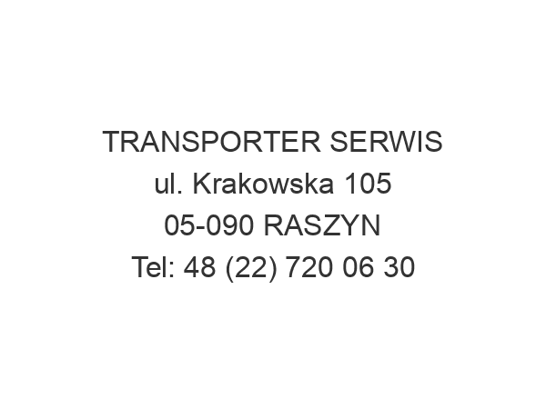 TRANSPORTER SERWIS ul. Krakowska 105 