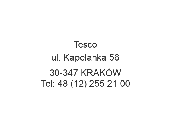 Tesco ul. Kapelanka 56 