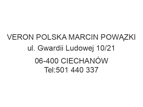 VERON POLSKA MARCIN POWĄZKI ul. Gwardii Ludowej 10/21 