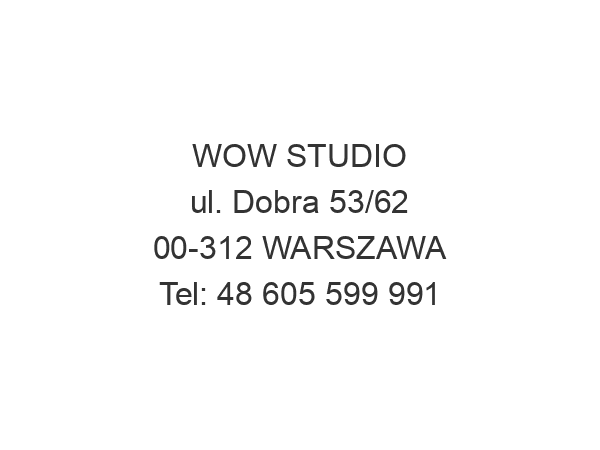 WOW STUDIO ul. Dobra 53/62 