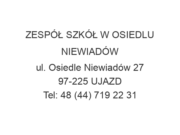 ZESPÓŁ SZKÓŁ W OSIEDLU NIEWIADÓW ul. Osiedle Niewiadów 27 