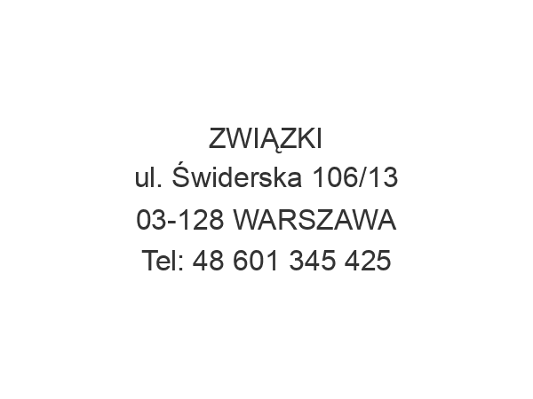 ZWIĄZKI ul. Świderska 106/13 