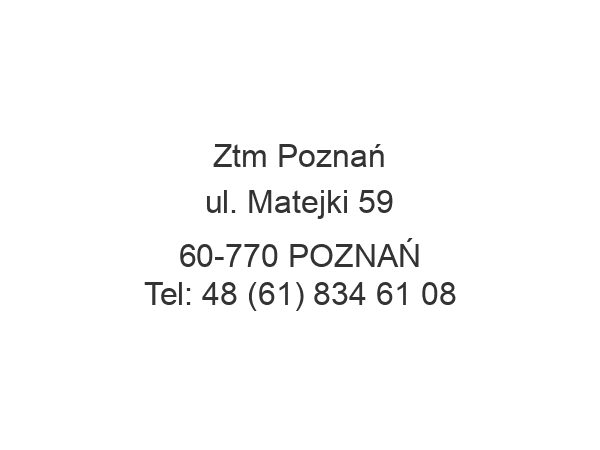 Ztm Poznań ul. Matejki 59 